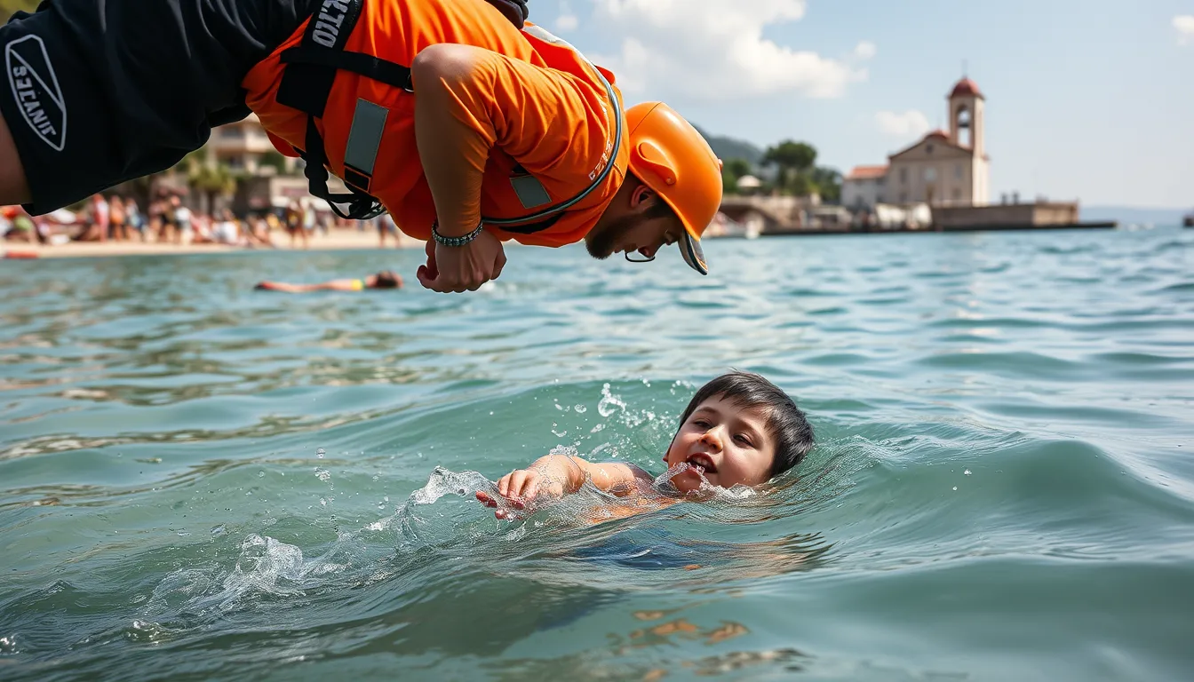 Bambino rischia di annegare, la vigilessa Federica Giorlando si tuffa e lo salva