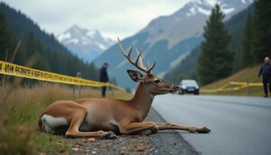 Cervo morto segnalato sul ciglio della Strada Statale 66 Modenese