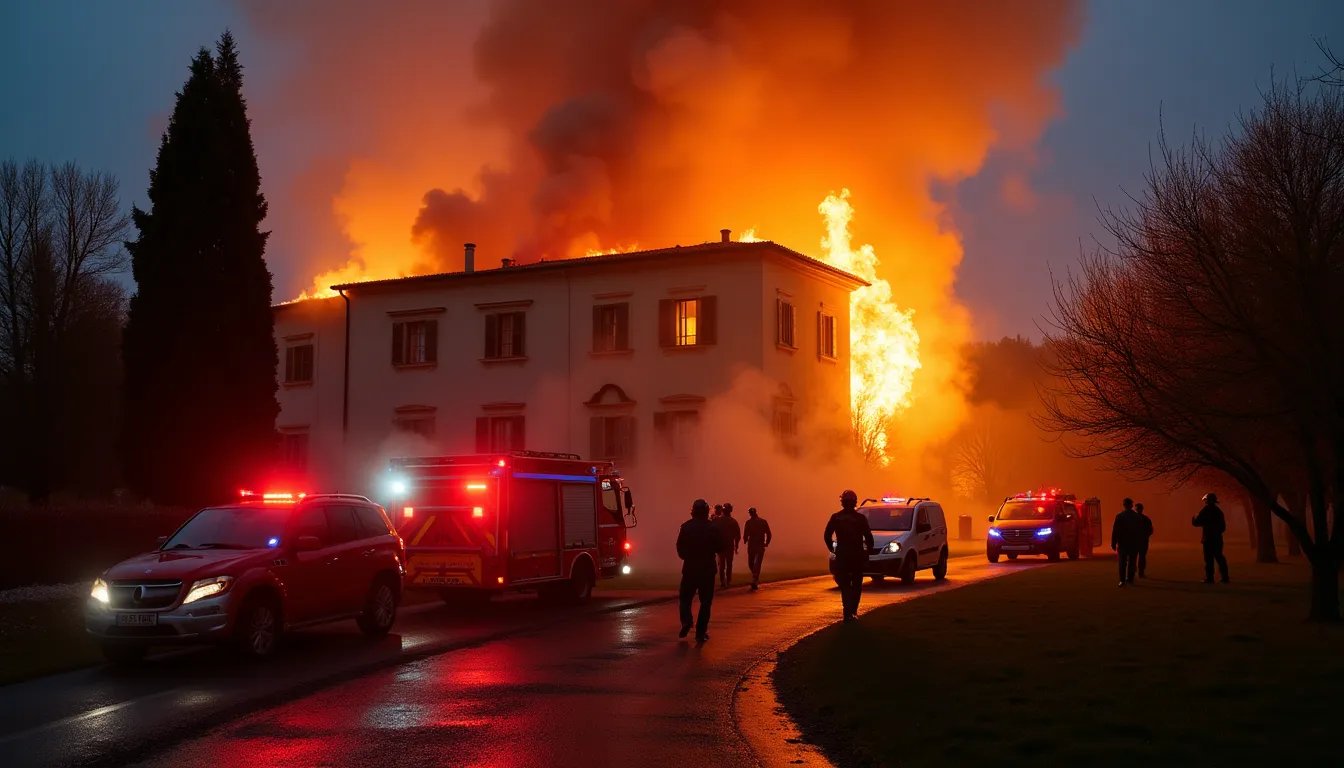 Incendio a Villa Berio a Imperia, domato dai vigili del fuoco